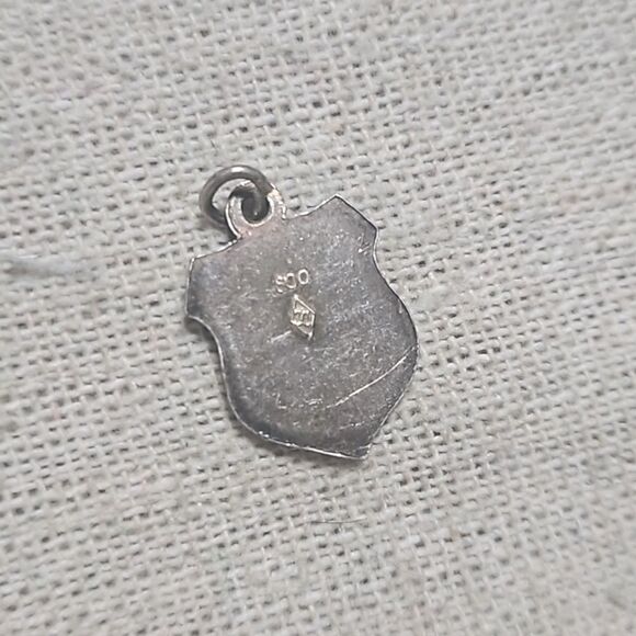 Vintage MCM Stuttgart Germany Shield Silver 800 Charm Pendant - Picture 3 of 4